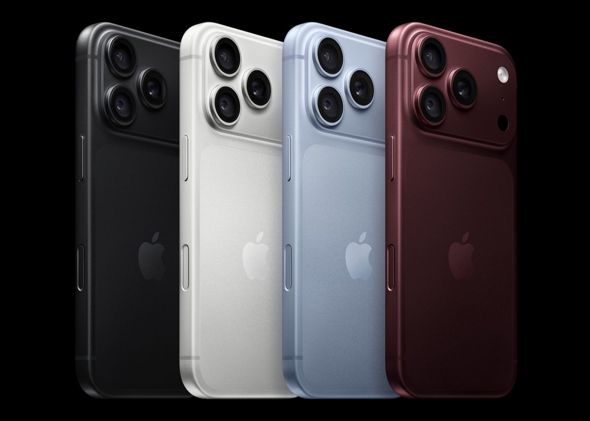 iPhone 18 Pro in black, silver, glacier and burgundy, rear view