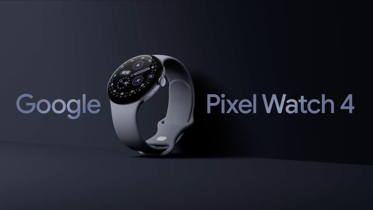 Google Pixel Watch 4 official product shot with its logo and name