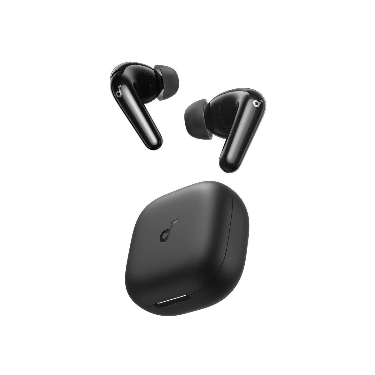 Anker Soundcore P31i wireless earbuds and charging case in black, official product photo
