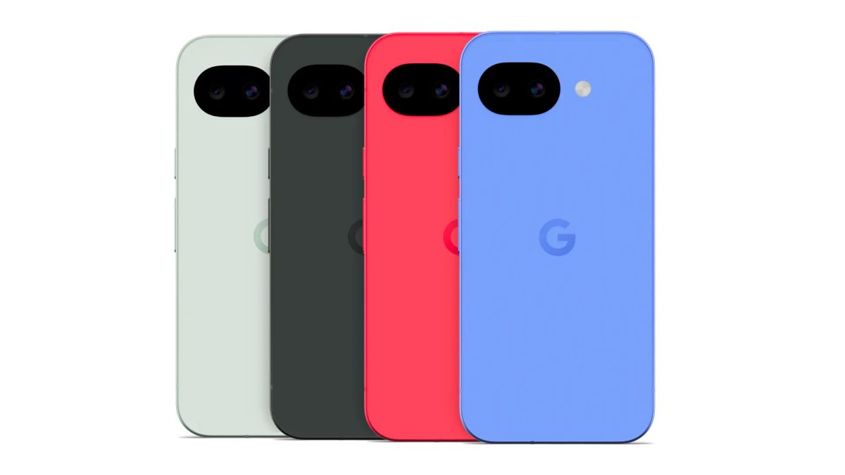 Google Pixel 10a in four colors, rear view